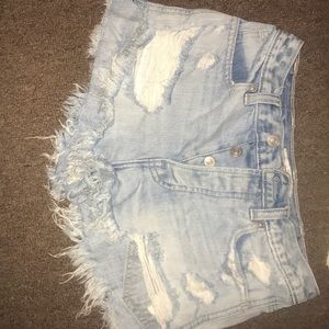 Abercrombie and fitch blue jean shorts